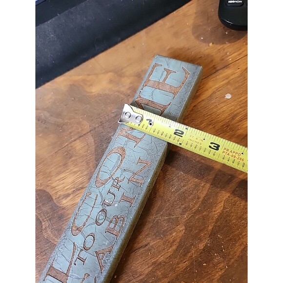 Welcome to Our Cabin Wood Sign Blue Brown Rustic Lodge Decor Wall Hanging - Picture 7 of 7